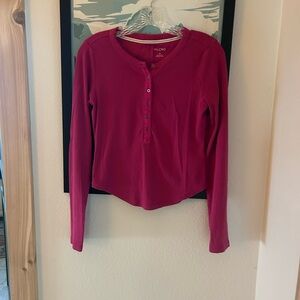 Anthropologie / PILCRO fuchsia Long Sleeve Henley Top . XS very good condition